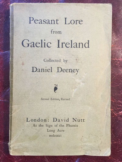 Image for Peasant Lore From Gaelic Ireland Original 1901 David Nutt Edition